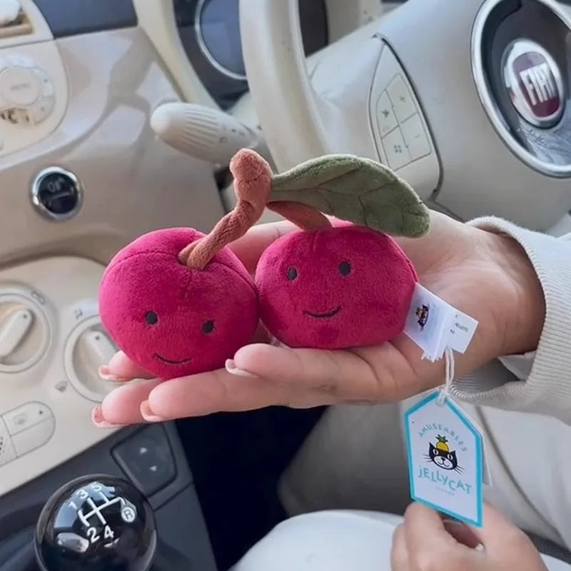 Plush Cherry Stuffed Toy Keychain Pendant - 10cm