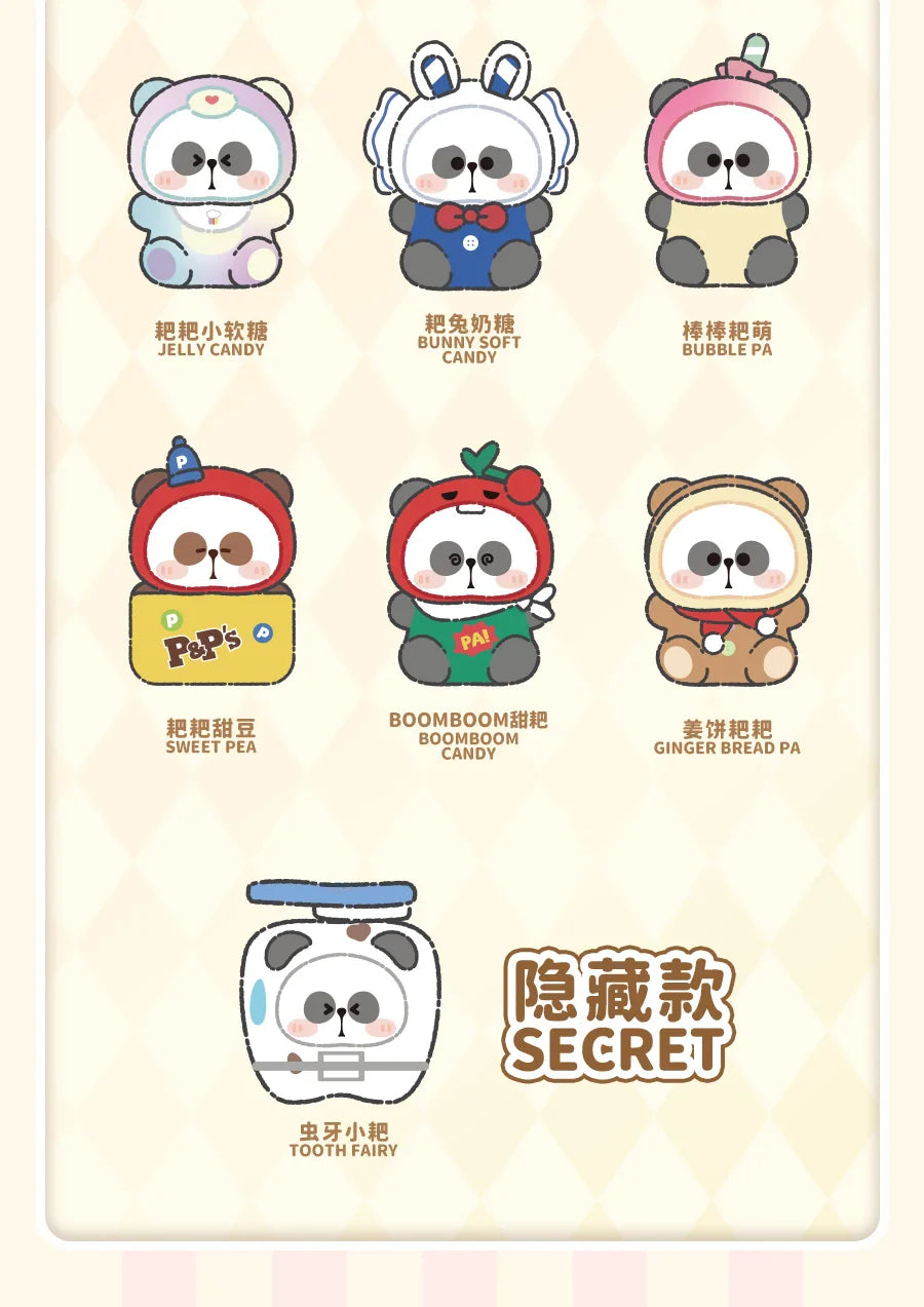 Genuine Mr.Pa Candy Series Blind Box Little Panda Candy Vinyl Face Doll Bag Pendant Mystery Box Kawaii Collect Toy Girl'S Gift