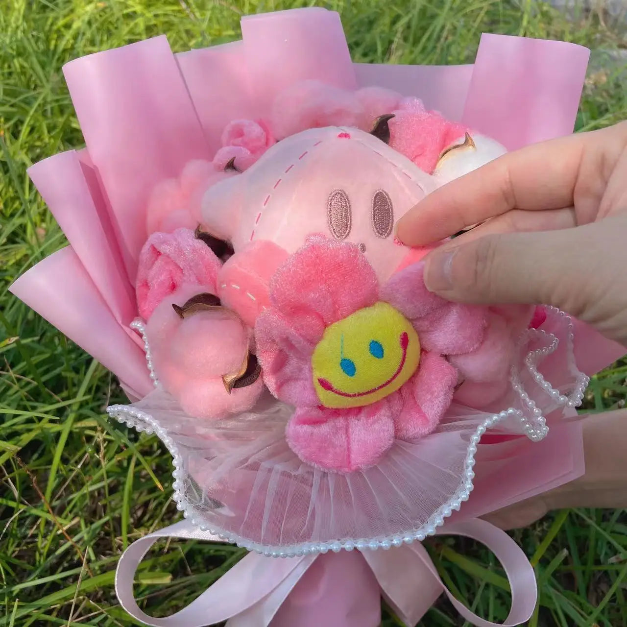 Plush Pink Stuffed Toy Flower Gift Bouquet