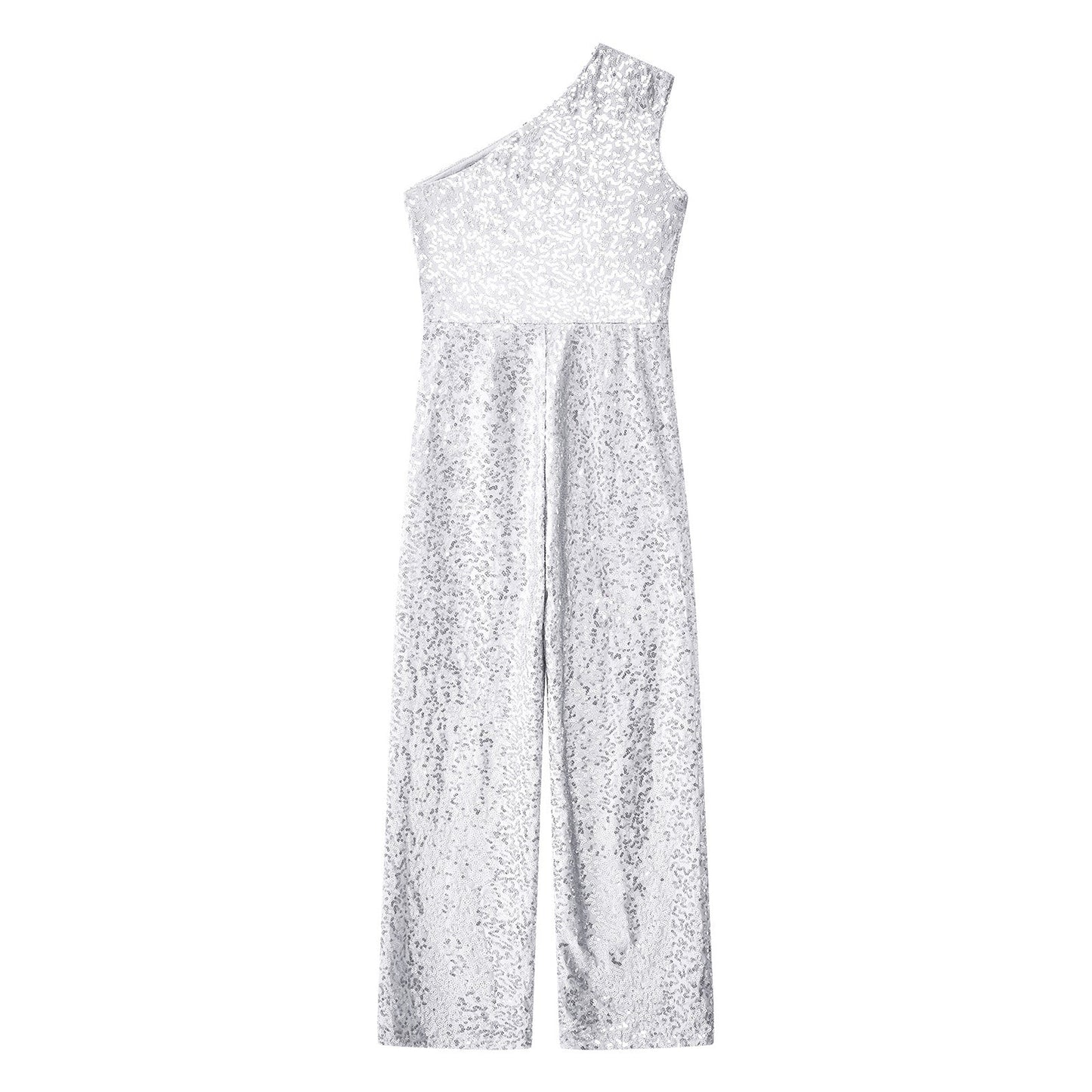 Girls Sequin One Shoulder Jumpsuit (Age 6-16YRS)