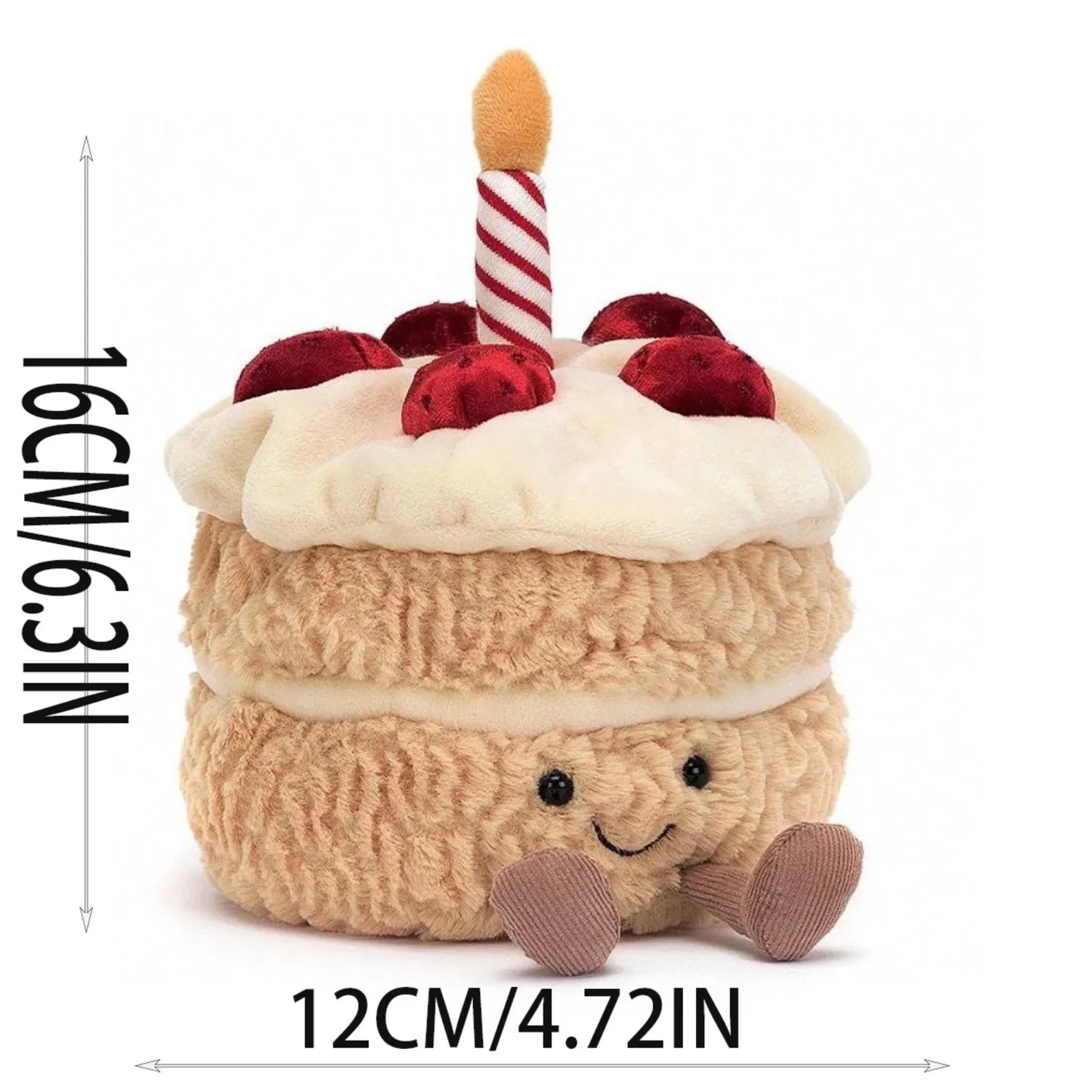 Plush Birthday Cake Stuffed Toy - 16cm