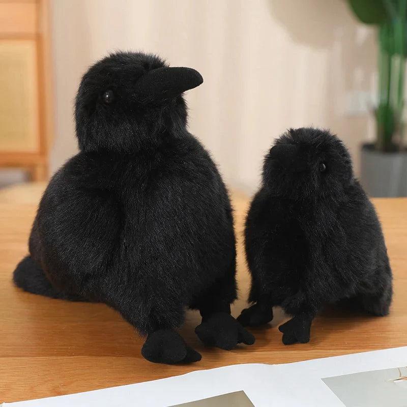 Plush Black Crow Stuffed Toy - 15/25cm