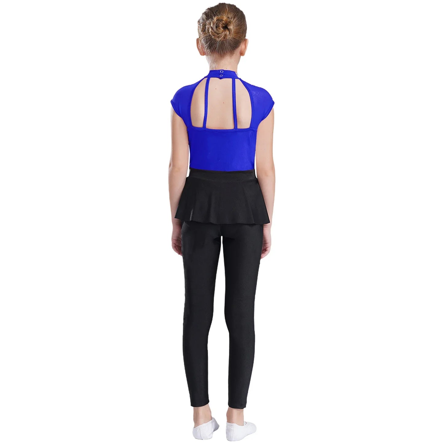 Girls Sleeveless Sequins Peplum Dance Jumpsuit (6-16YRS)