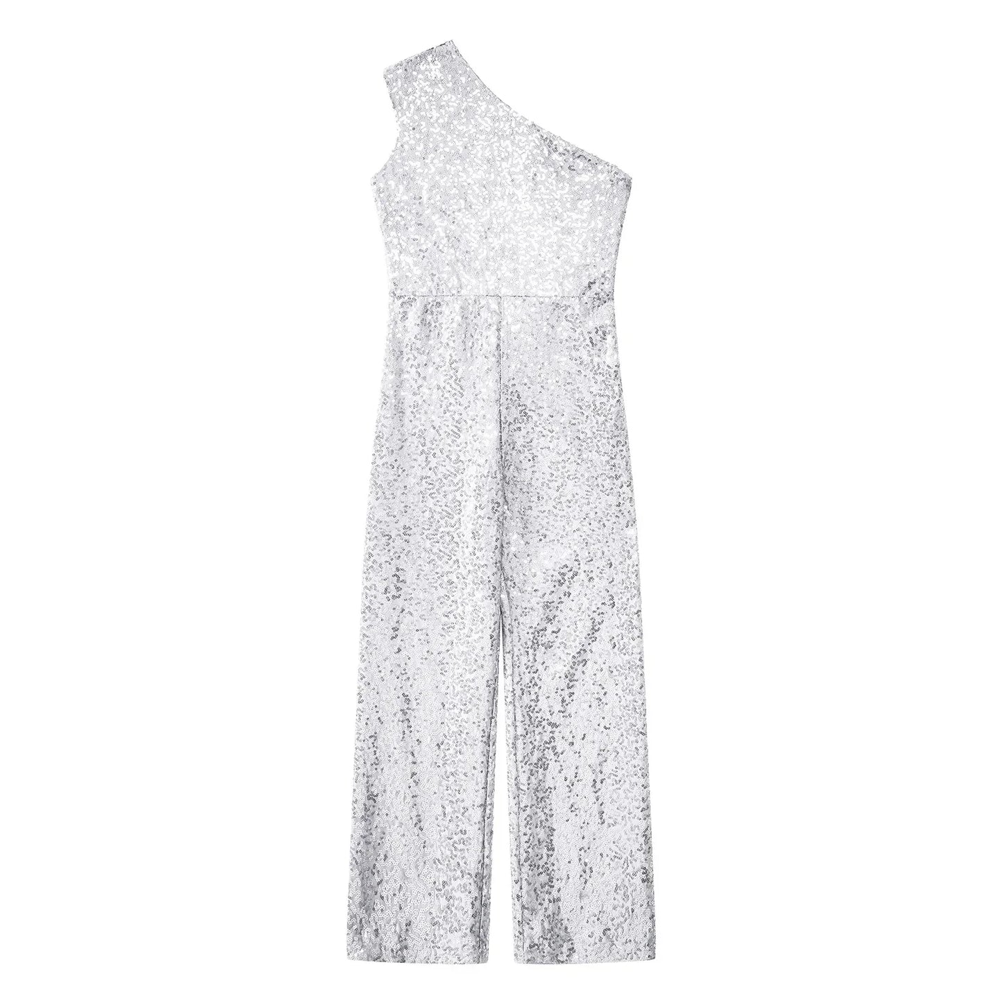 Girls Sequin One Shoulder Jumpsuit (Age 6-16YRS)