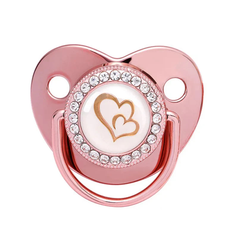 Baby Pacifier Rose Gold Bling Rhinestone BPA Free Dummy