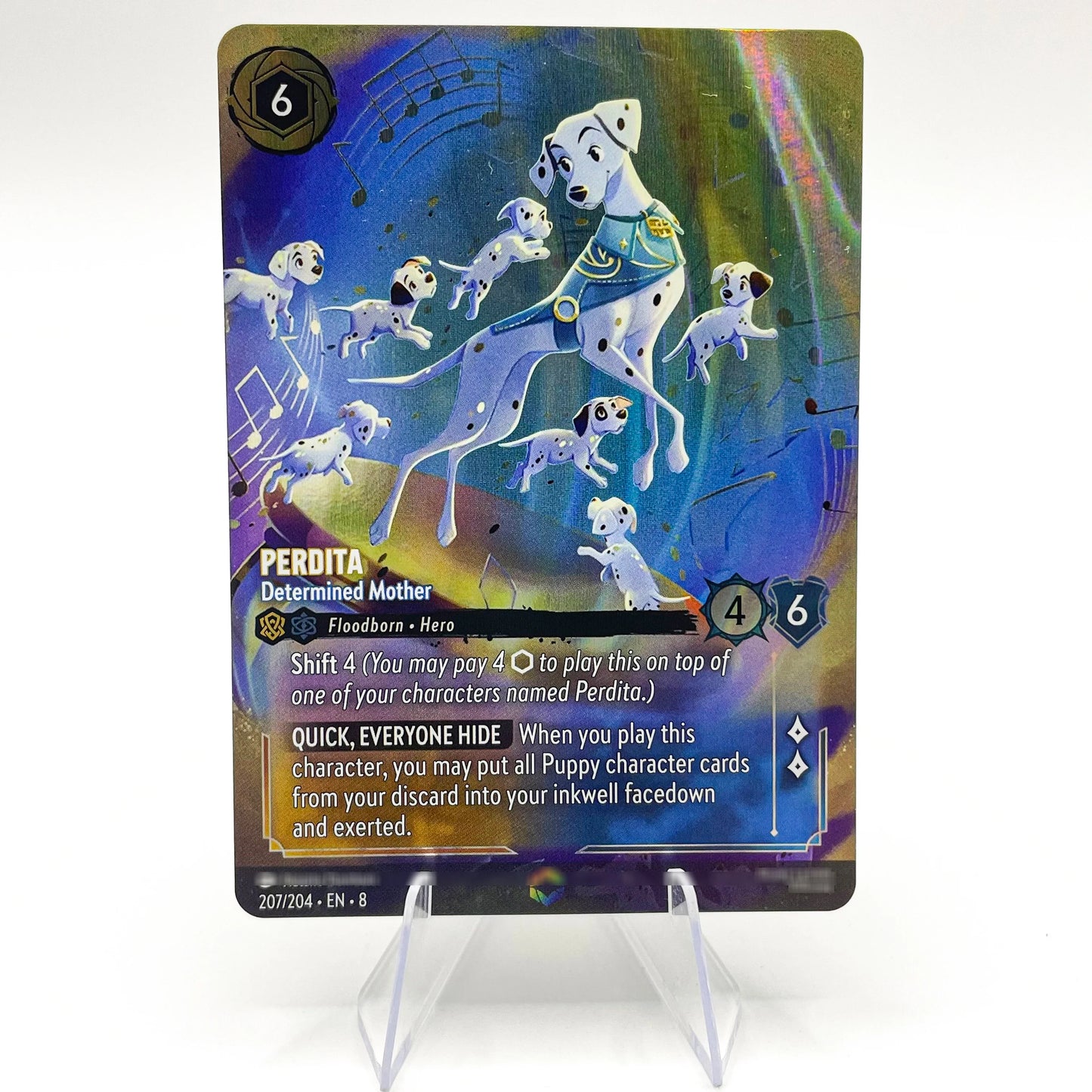 Lorcana Proxy Chapter 8 – Enchanted Foil TCG Card Set | Mushu, Perdita, Bambi, Lilo, Jasmine, Kuzco | English Edition 207-EN-8