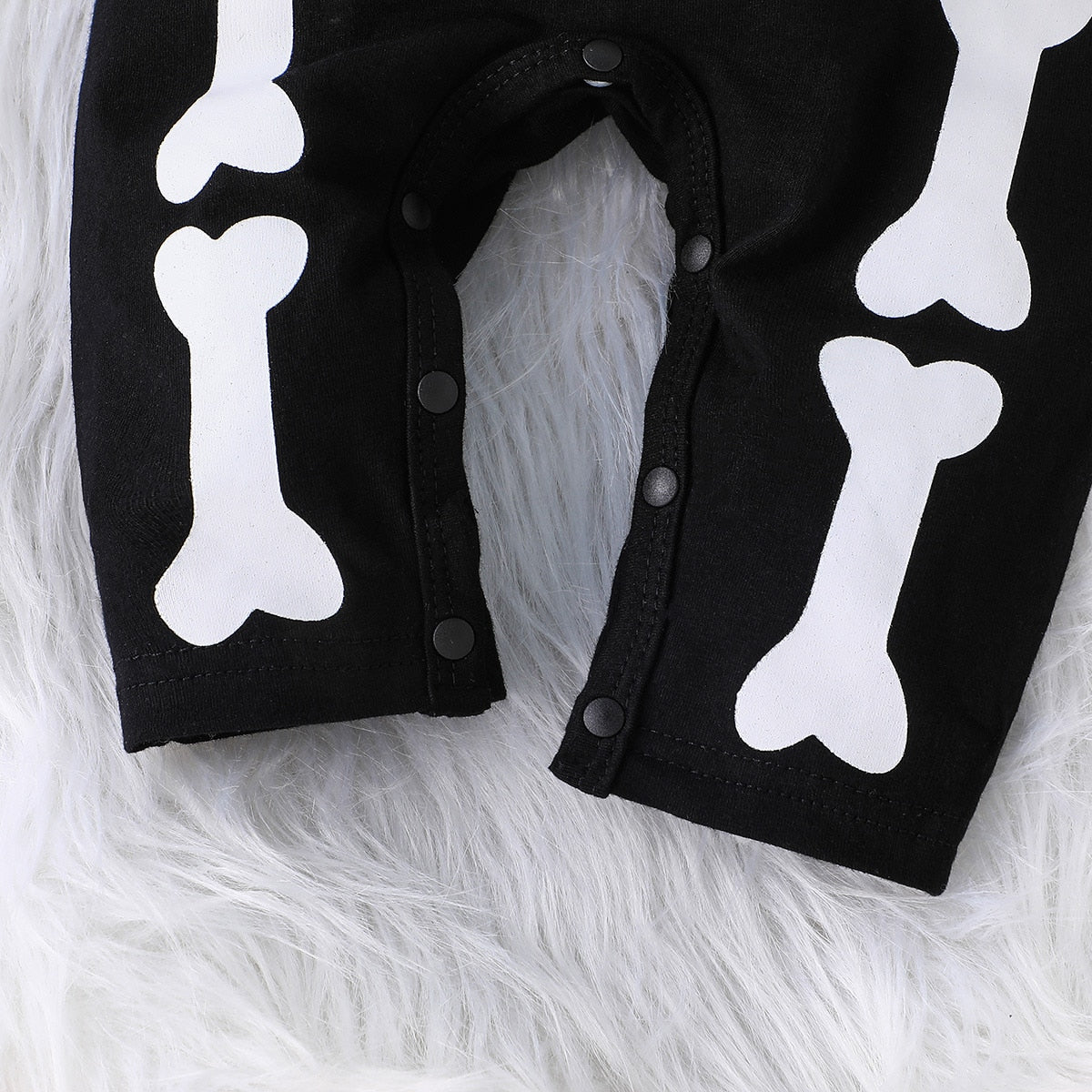 Baby Black Skeleton Print Jumpsuit Gro & Hat (Age Newborn - 18M)