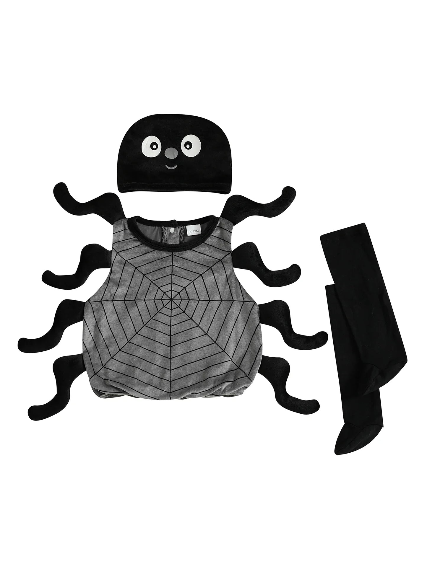 Infant Baby Boy Girl Halloween Spider Cosplay Costume Sleeveless Vest Tops Long Socks Hat 3pcs Sets Party Club Toddler Clothes