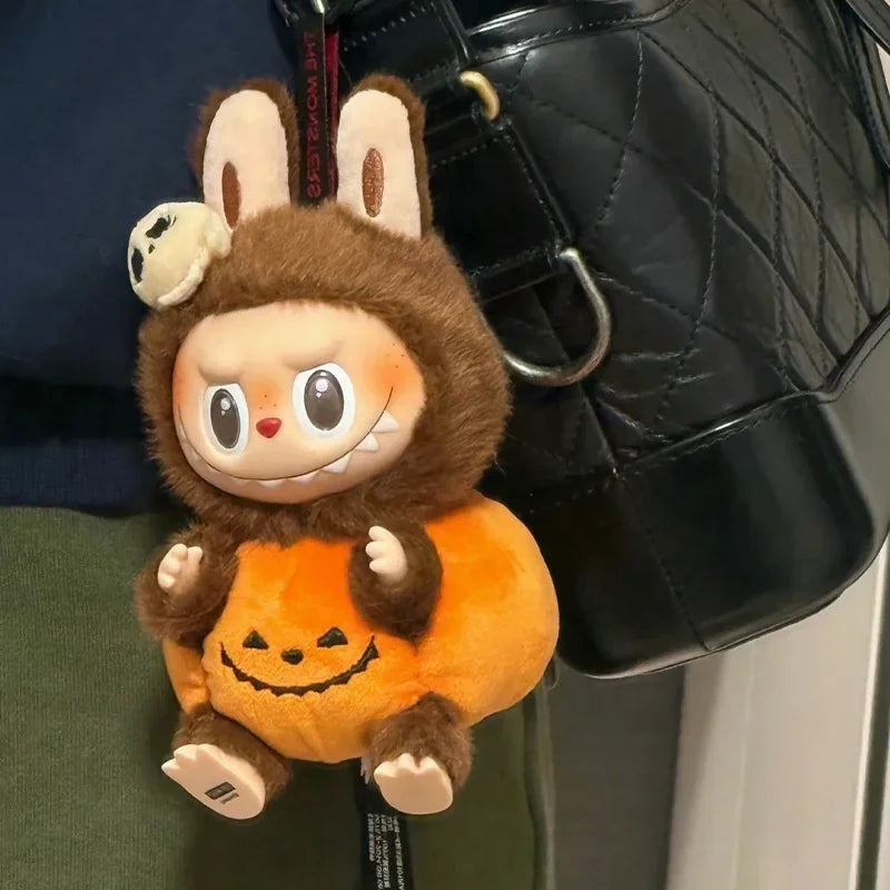 POP MART Labubu Happy Halloween Party Series-Sitting Pumpkin Vinyl Plush Pendant