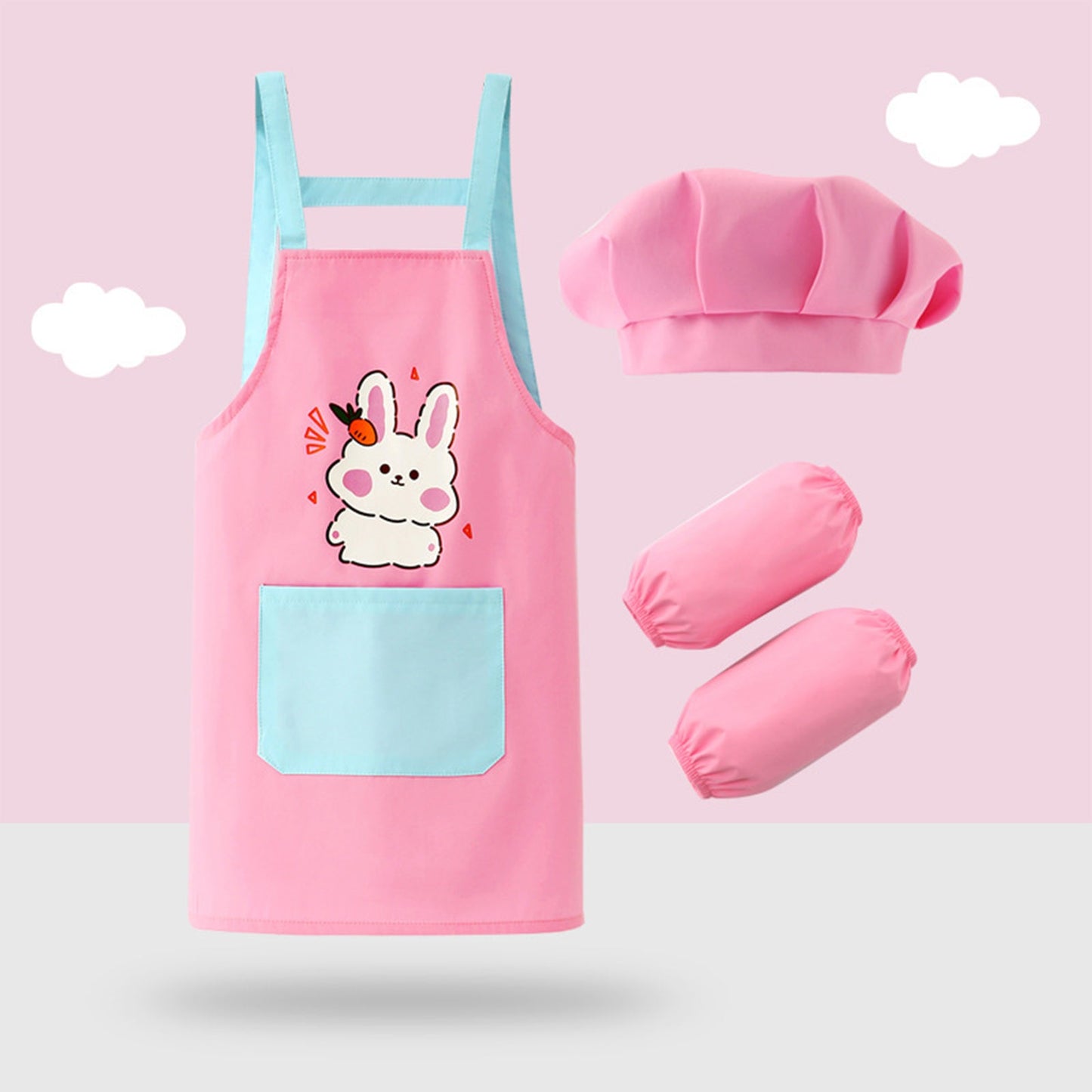 Kids Cooking Costume Apron & Hat Set (Age 24M-12 YRS)
