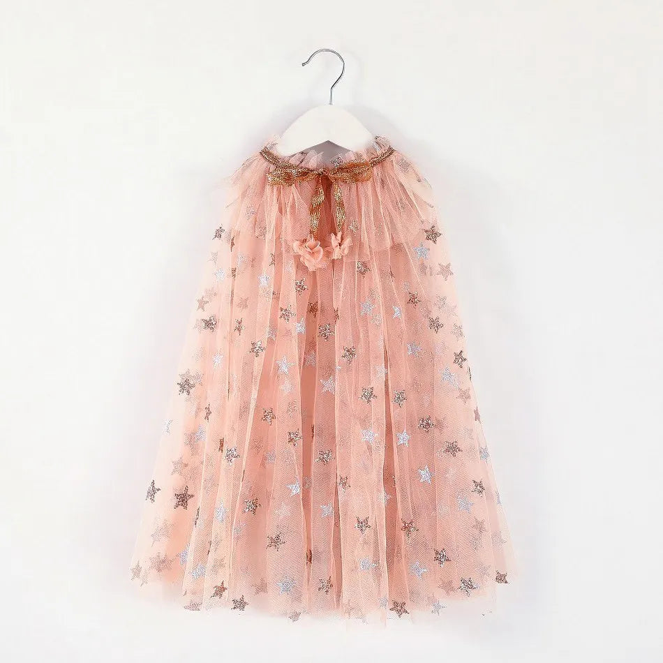 Girls Princess Sequin Dress Up Cape (24M-12 YRS) EL14C0 Size S(65 cm)