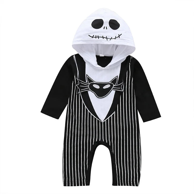 Halloween Jack Cospaly Infant Boy Nightmare Before Christmas Romper Long-Sleeve Cotton Hoodies Jumpsuit 0-24Months Set A