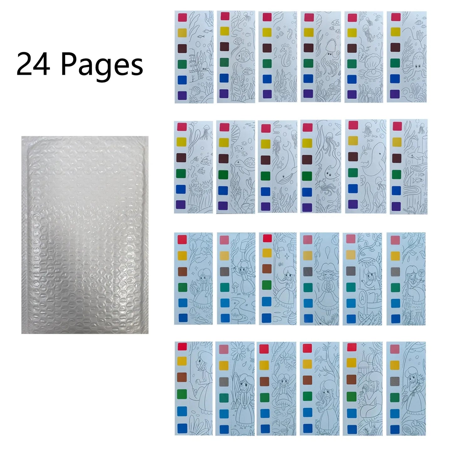 Kids Watercolor Painting Coloring Book