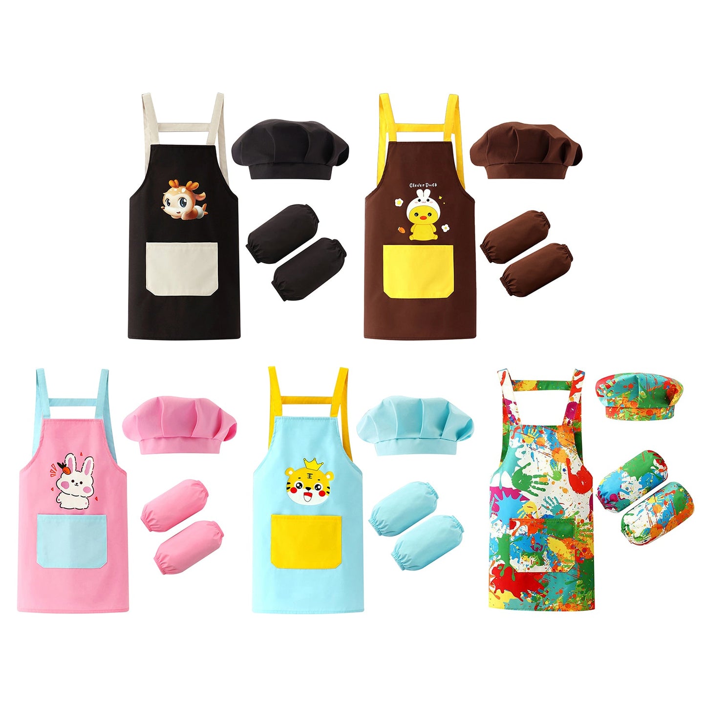 Kids Cooking Costume Apron & Hat Set (Age 24M-12 YRS)