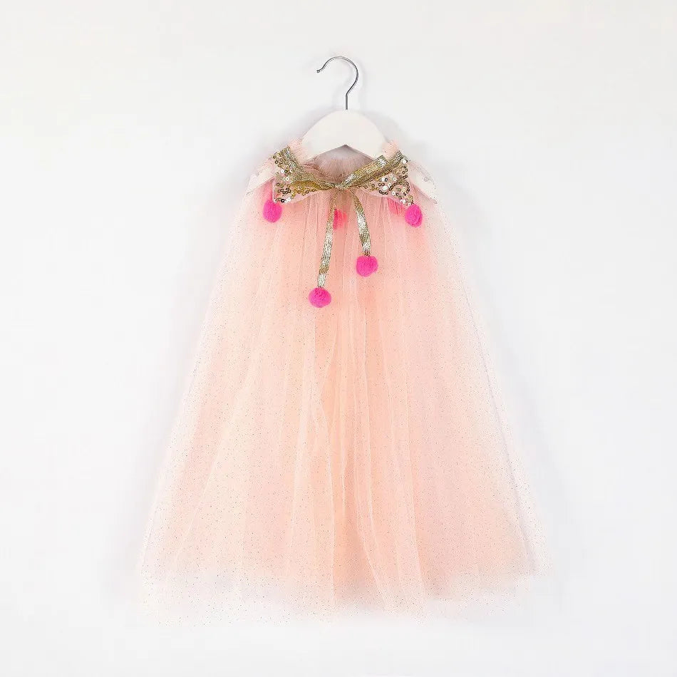 Girls Princess Sequin Dress Up Cape (24M-12 YRS) EL14B0 Size S(65 cm)
