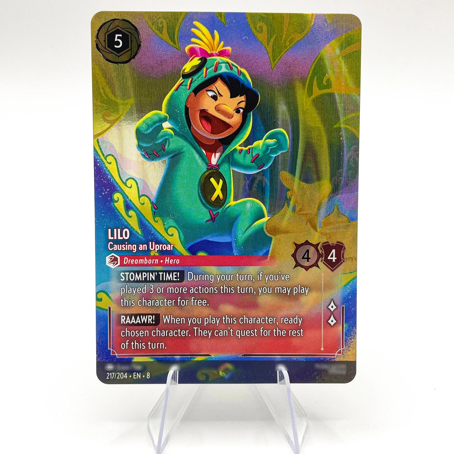 Lorcana Proxy Chapter 8 – Enchanted Foil TCG Card Set | Mushu, Perdita, Bambi, Lilo, Jasmine, Kuzco | English Edition 217-EN-8
