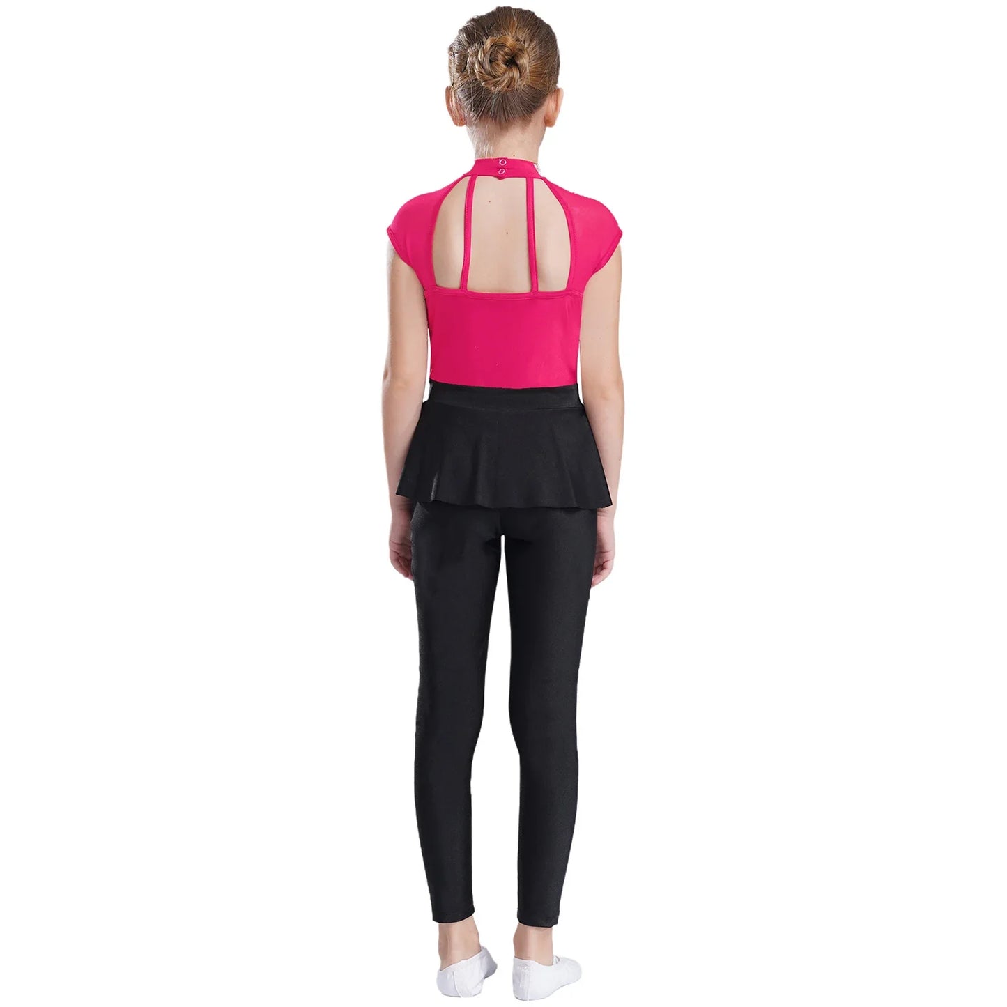 Girls Sleeveless Sequins Peplum Dance Jumpsuit (6-16YRS)