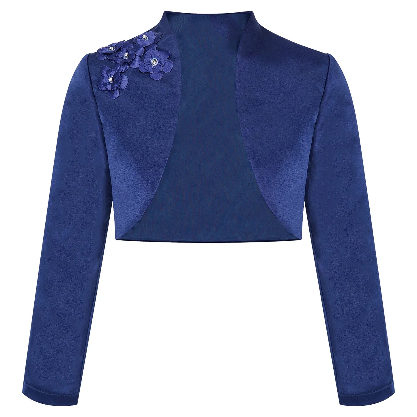 Kids Girls Long Sleeve Satin Shrug Jacket (Age 4-14 YRS)