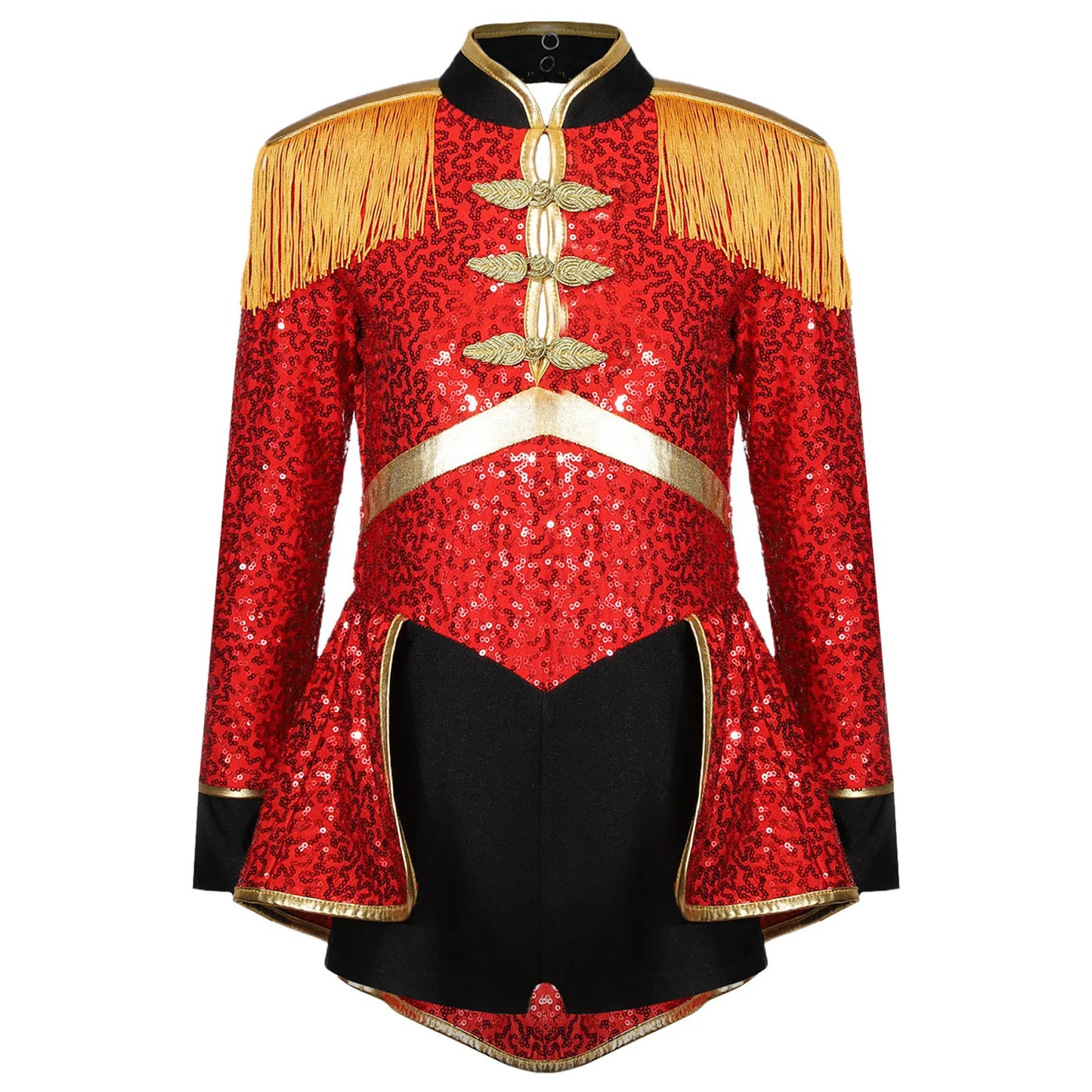 Girls Red Sequin Ringmaster Costume (Age 6-16YRS)