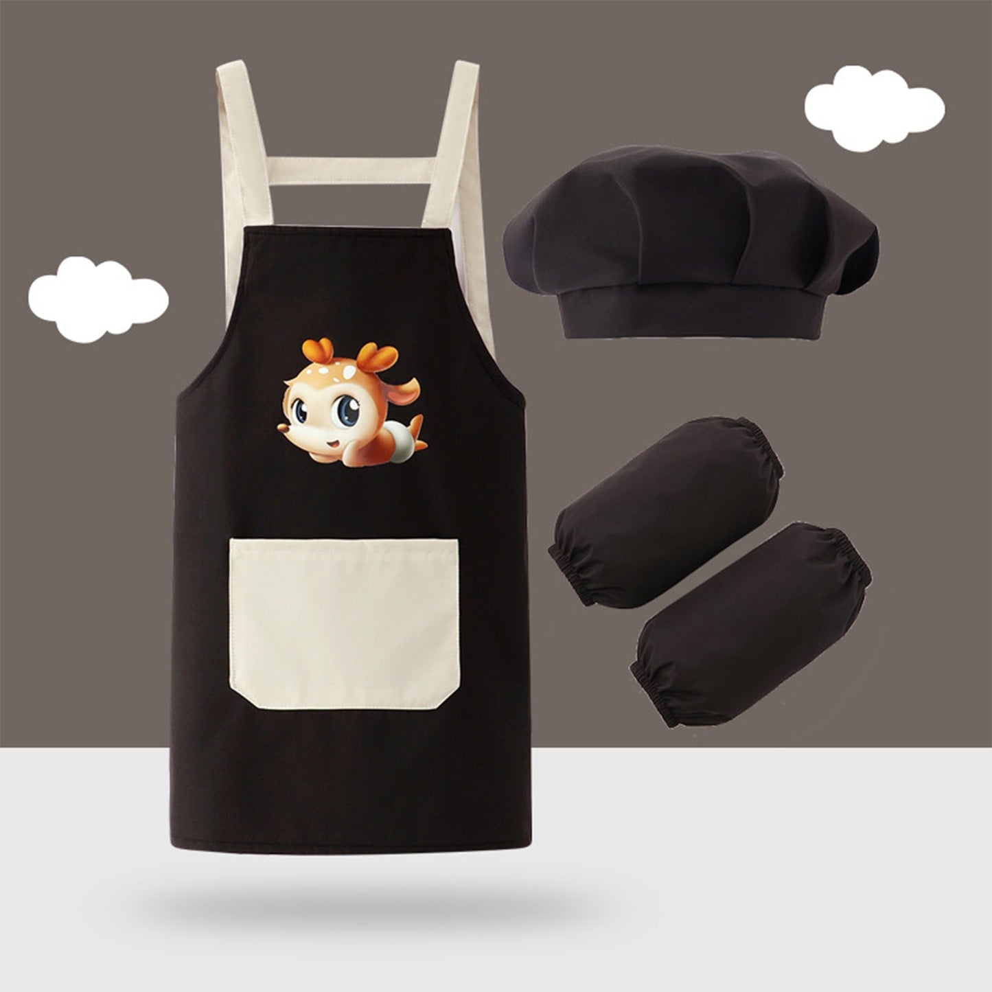 Kids Cooking Costume Apron & Hat Set (Age 24M-12 YRS)