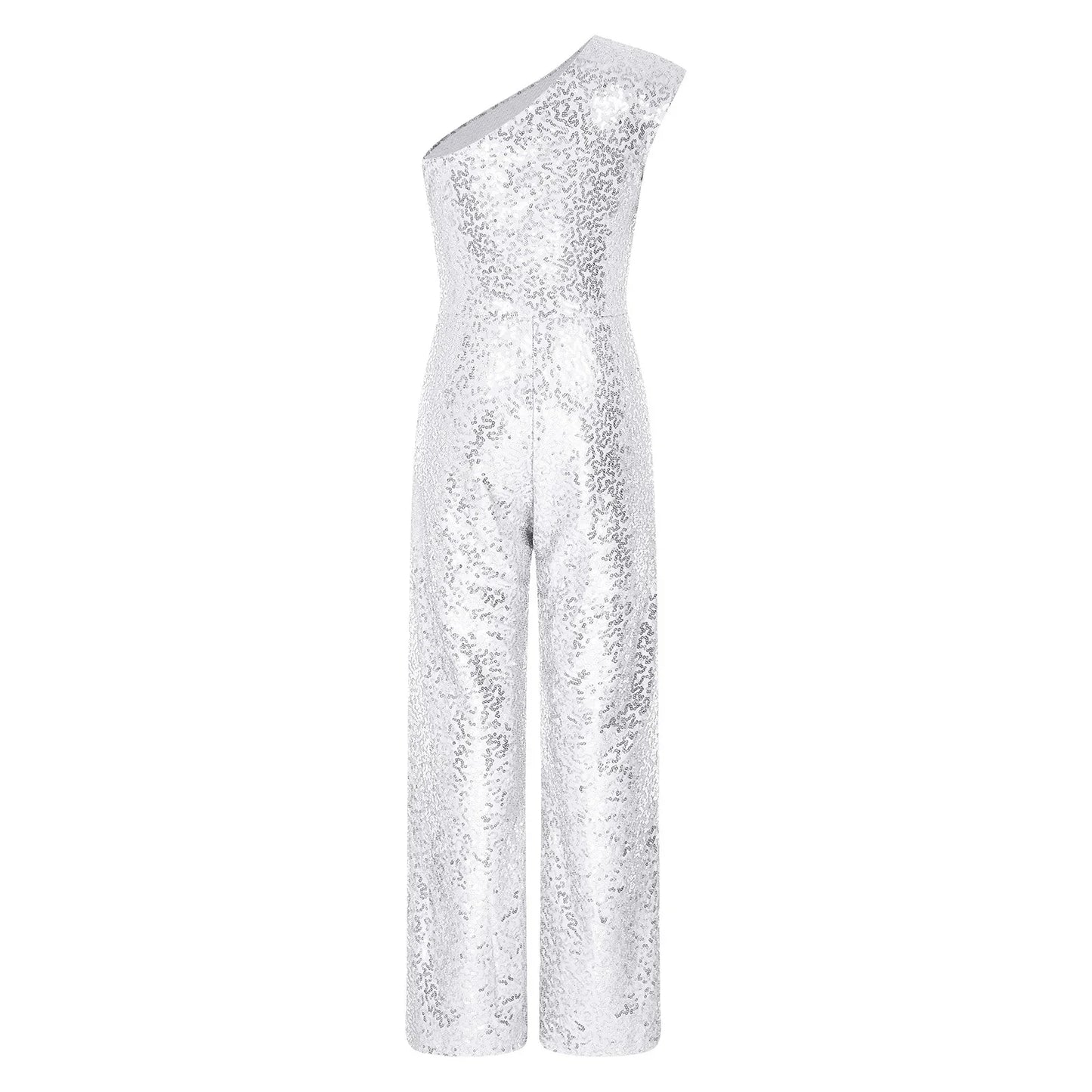 Girls Sequin One Shoulder Jumpsuit (Age 6-16YRS)