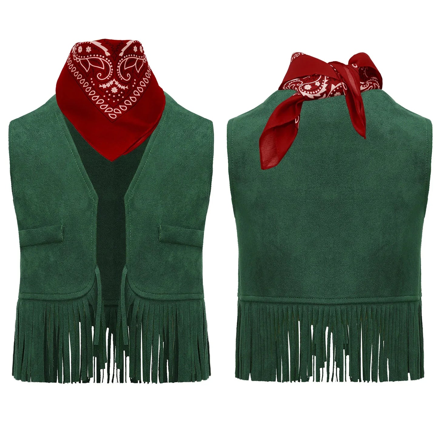 Baby Girls/Boys Western Cowboy Costume Suede Tassels Vest (Age Newborn-5 YRS)