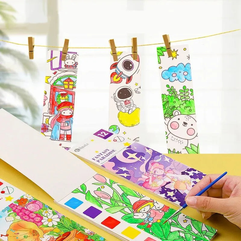 Kids Watercolor Painting Coloring Book