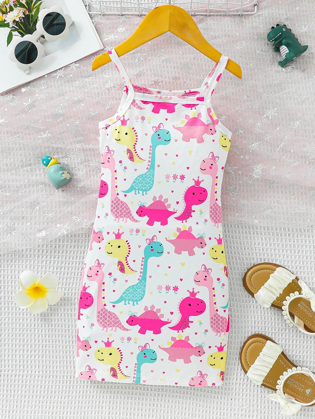Girls Dinosaur Print Summer Dress (Age 3-7 YRS)