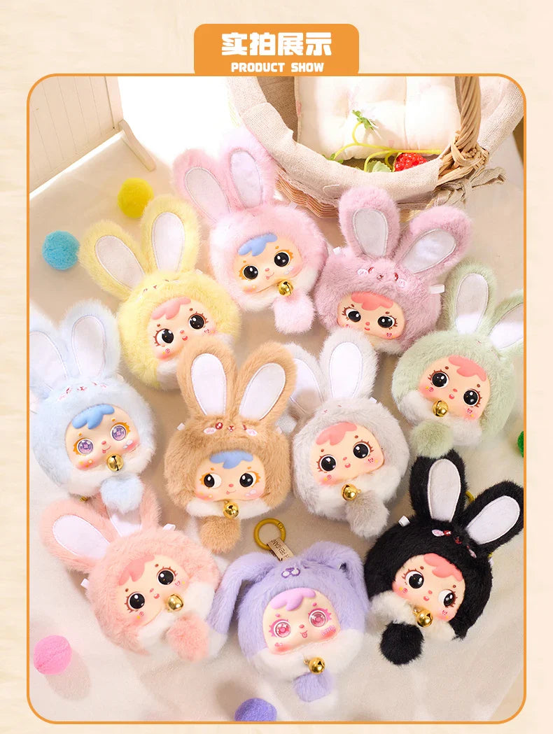Samuel Mini Fortune Bunny & Baby Animals Blind Box - Cute Vinyl Plush Doll Bag Charm Set, Adorable Girl's Gift Collection