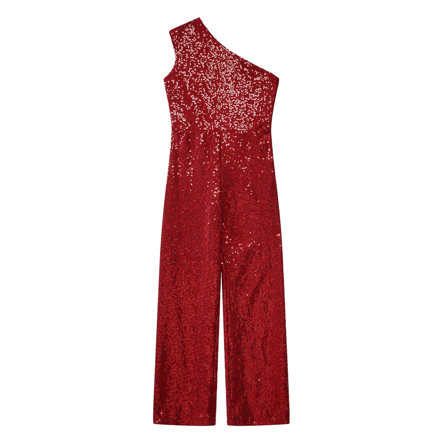 Girls Sequin One Shoulder Jumpsuit (Age 6-16YRS)