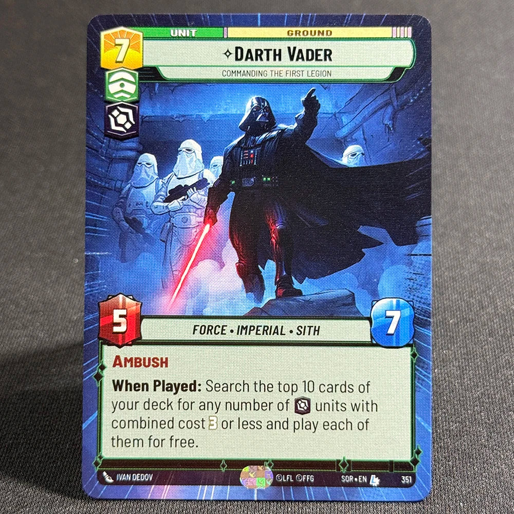 Star Wars Unlimited Proxy Card Set – Red Command Series | Boba Fett, Bodhi Rook, DJ Tech, Aggression & Barrage | Casual Play & Display Darth Vader(351)