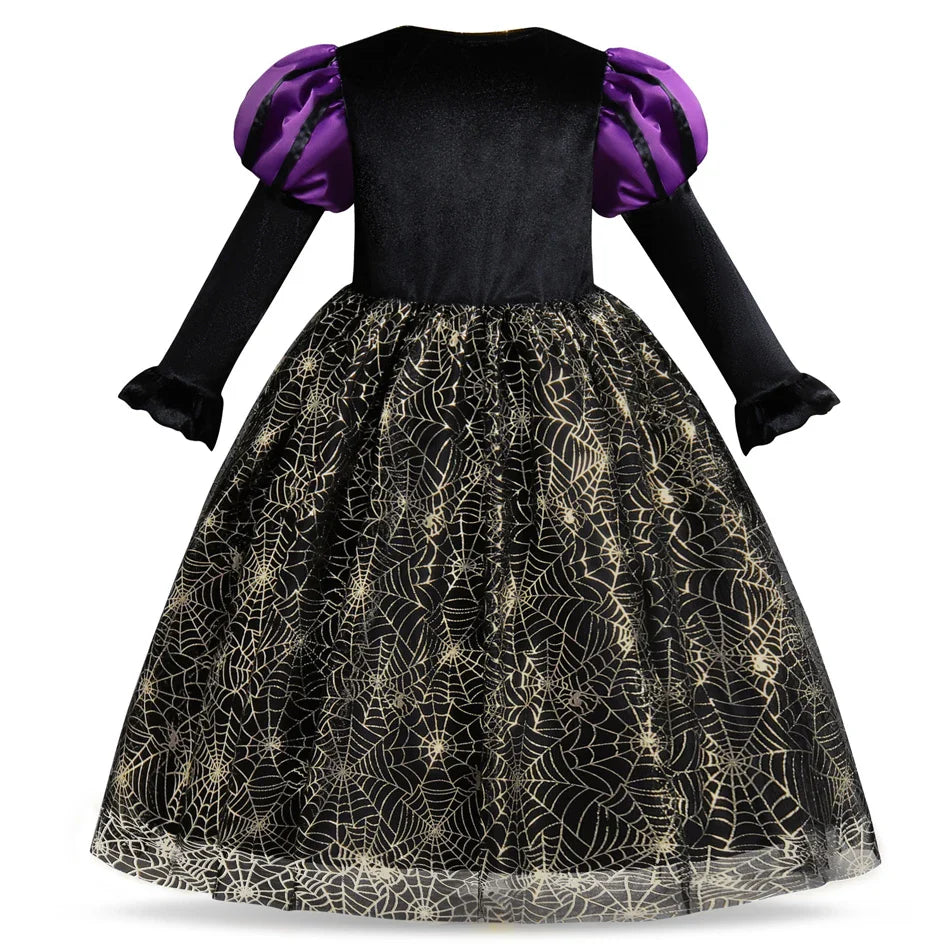 Girls Witch Dress & Accessories Costume (Age 24M-10YRS)