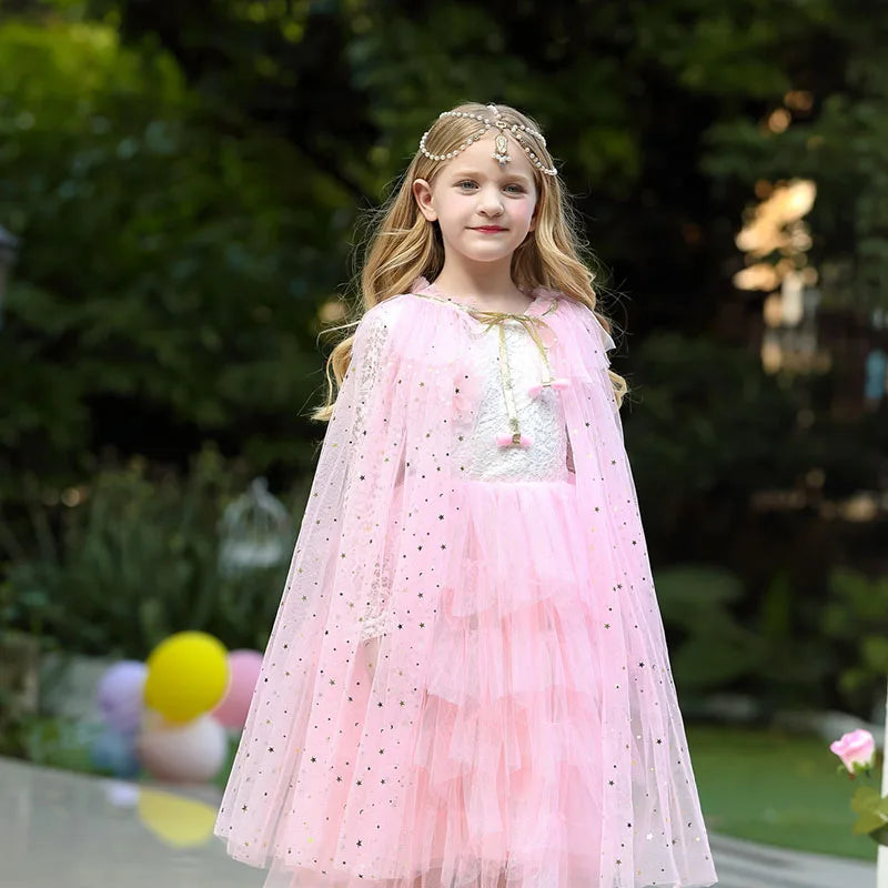 Girls Princess Sequin Dress Up Cape (24M-12 YRS)