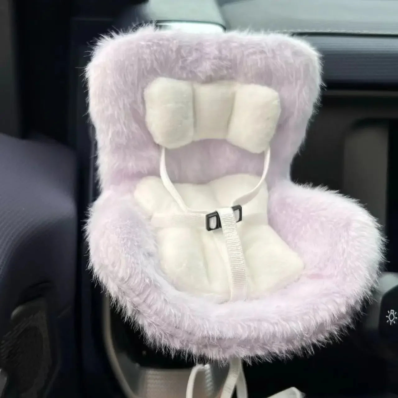 Labubu Doll Car Safety Seat – Plush Aromatherapy Edition | Fits Dolls up to 18cm Grey