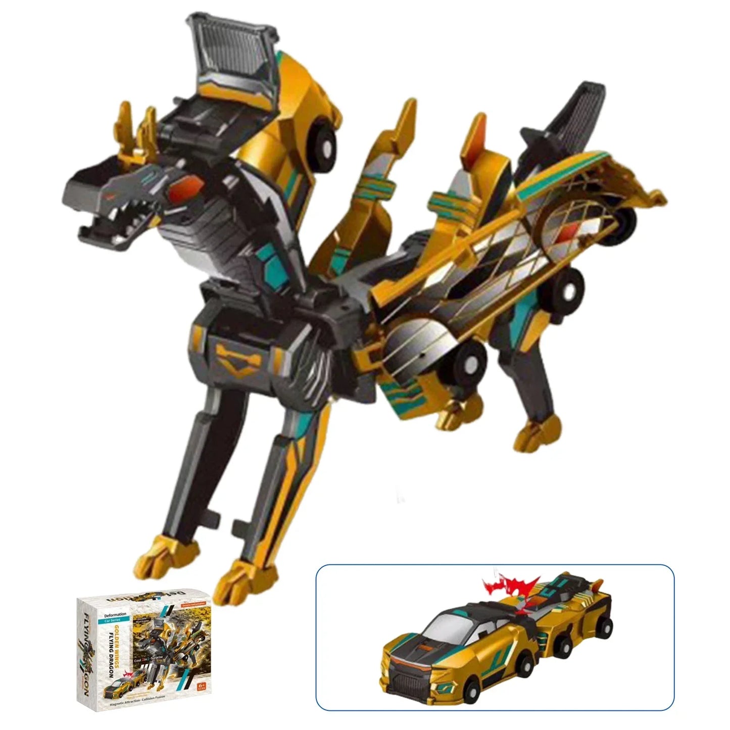 Unicorn Transformer Magic Car Toy – 2-in-1 Magnetic Collision Vehicle | DIY Transforming Robot Multicolor B