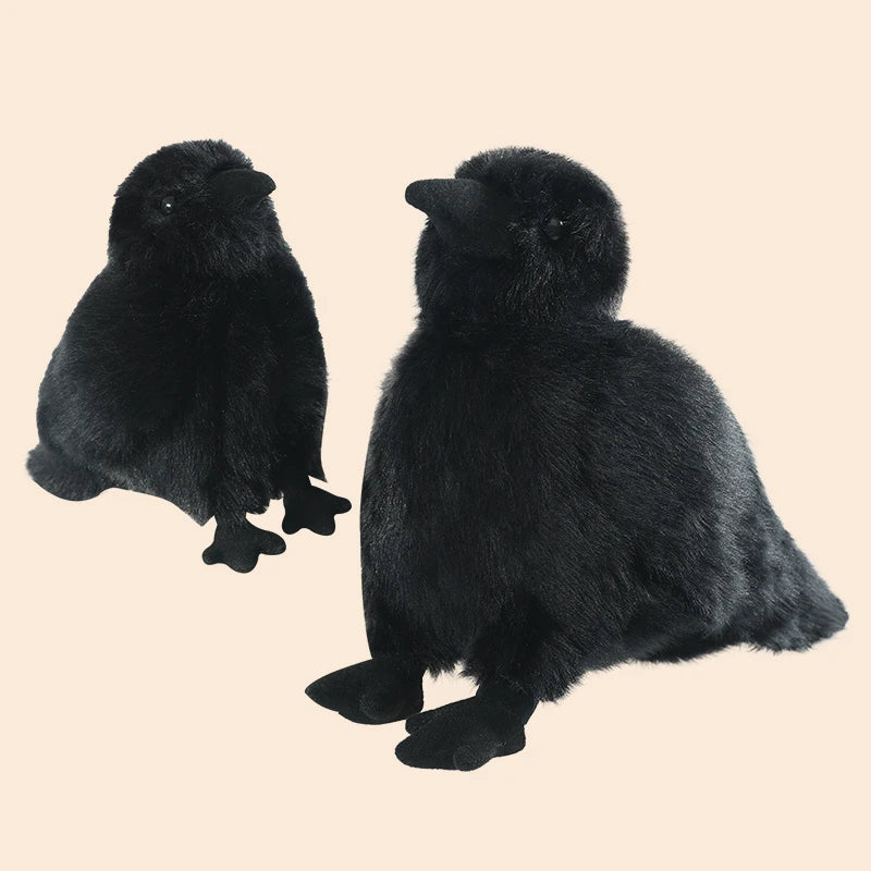 Plush Black Crow Stuffed Toy - 15/25cm
