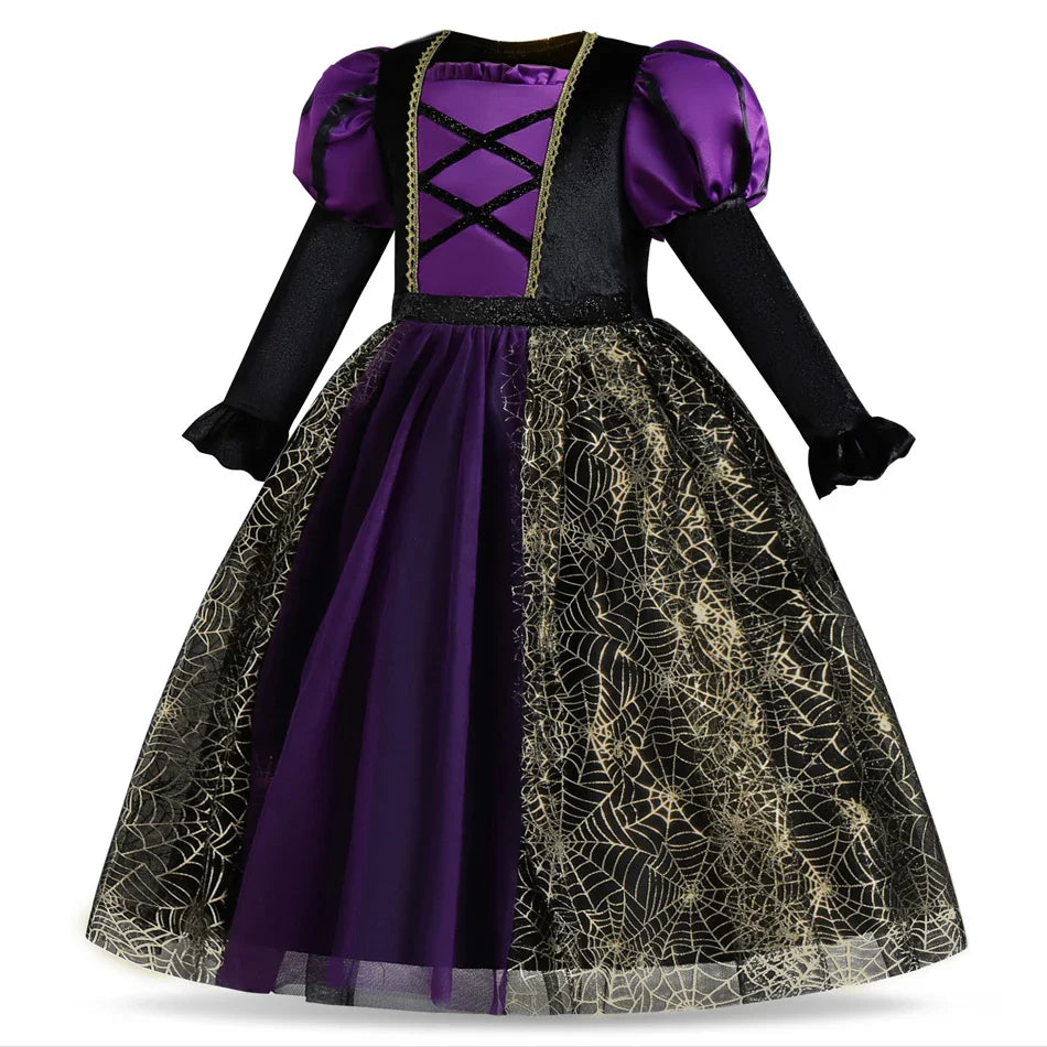 Girls Witch Dress & Accessories Costume (Age 24M-10YRS)