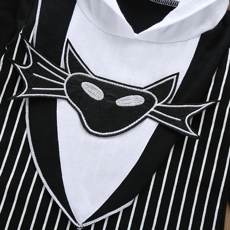 Halloween Jack Cospaly Infant Boy Nightmare Before Christmas Romper Long-Sleeve Cotton Hoodies Jumpsuit 0-24Months