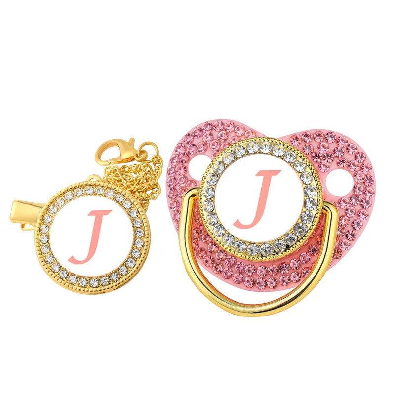Luxury Rhinestone Baby Pacifier Clip Personalised Dummy