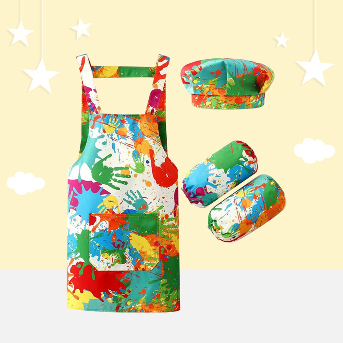 Kids Cooking Costume Apron & Hat Set (Age 24M-12 YRS)
