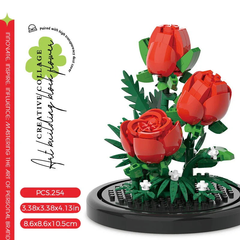 Creative Building Block Flower Display