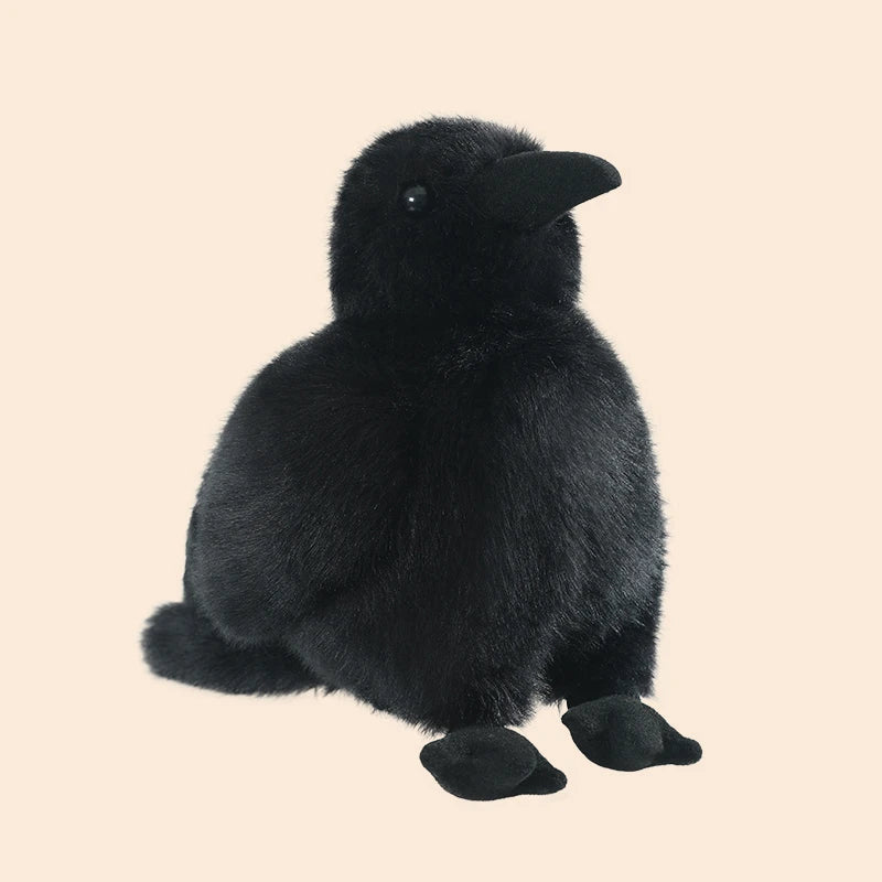 Plush Black Crow Stuffed Toy - 15/25cm