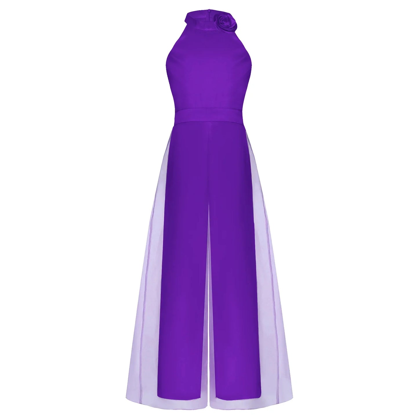 Girls Halter Neck Sleeveless Wide Leg Jumpsuit (6-14 YRS)