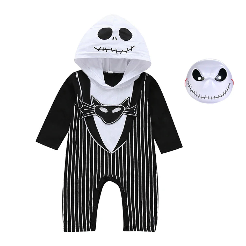 Halloween Jack Cospaly Infant Boy Nightmare Before Christmas Romper Long-Sleeve Cotton Hoodies Jumpsuit 0-24Months Set B