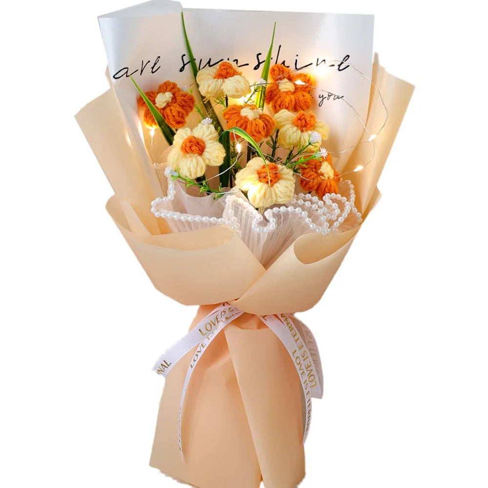 Handmade Knitted Crochet Flower Gift Bouquet