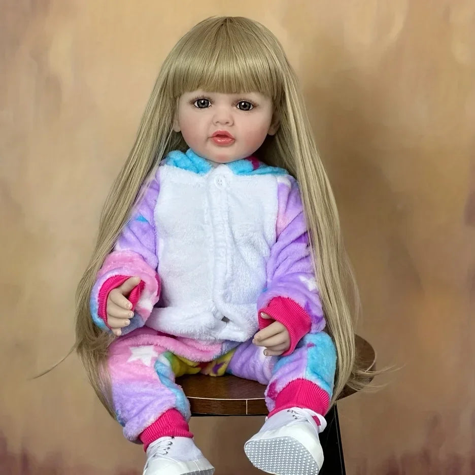 Reborn Baby Girl Blonde Hair Doll 55cm