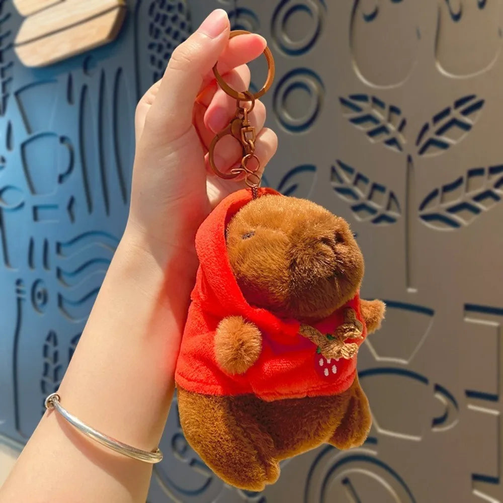 Plush Cute Capybara Stuffed Toy Hoodie with Wings - 12cm Red-Hoodie B