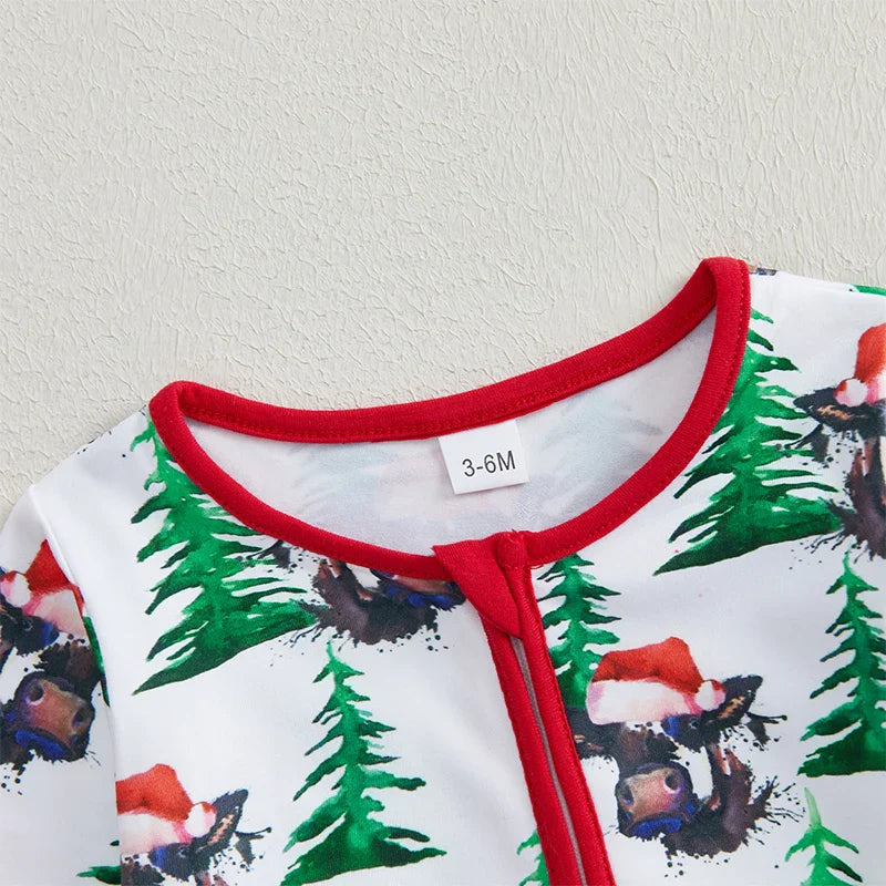 Baby Girls/Boys Christmas Print Romper (Age Newborn-12M)