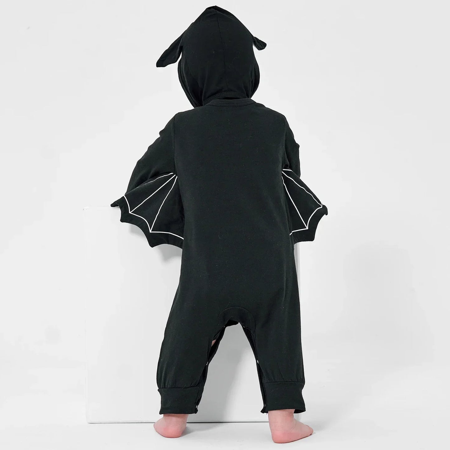 Skeleton Black Bat Costume for Baby 3-6M 6-12M 12-24M Purim Halloween Costumes Romper Hat 2pcs/set