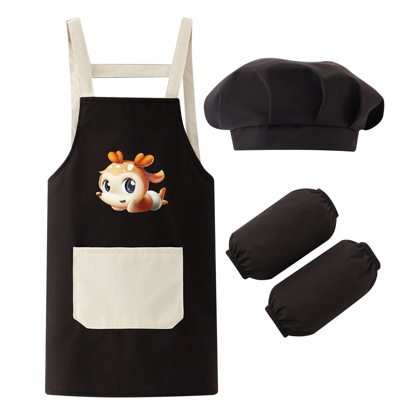 Kids Cooking Costume Apron & Hat Set (Age 24M-12 YRS)